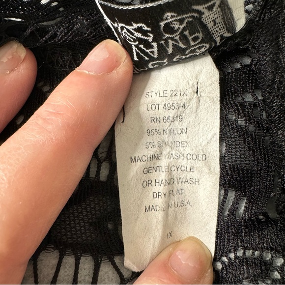 Vintage Vamp Longline Long Sleeve Black Lace Open Front Kimono Duster Coverup 1X - Picture 6 of 10